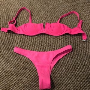 HOT PINK sunny bunny swim set